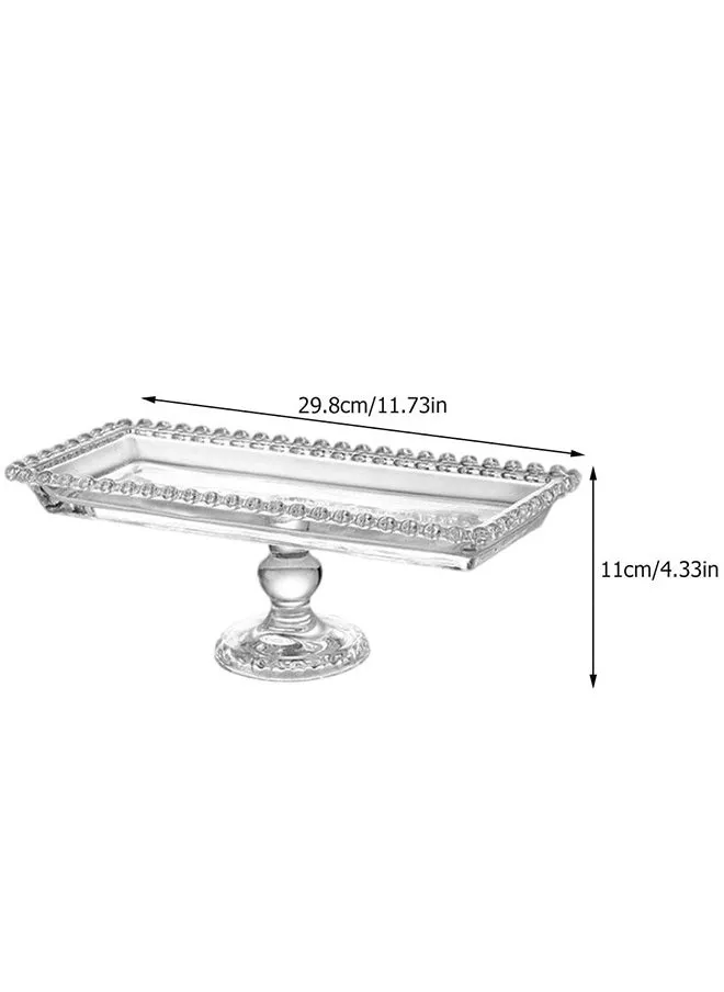 صينية تقديم الوجبات الخفيفة من الزجاج الشفاف قطعة واحدة حلوى الفواكه لوحة تخزين الكعك المزخرفة-2