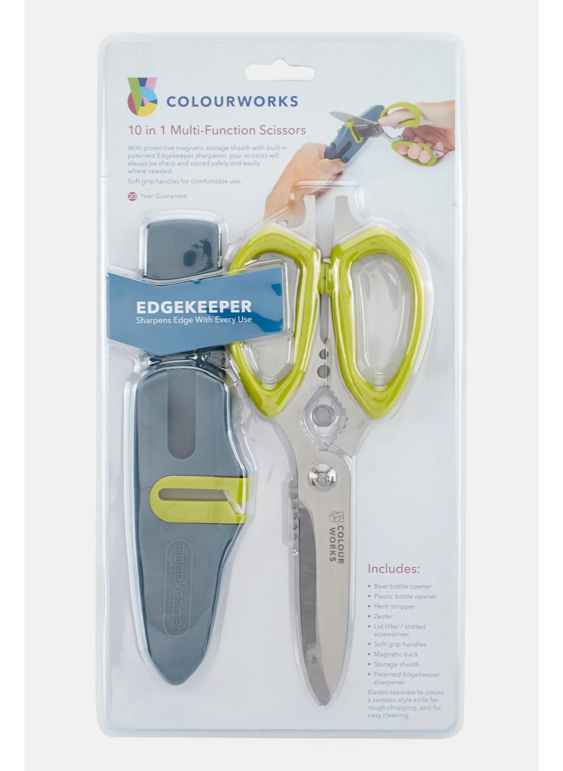 10 in 1 Multi-Function Edgekeeper Kitchen Scissors And Scissor Sharpener, Apple Green-1