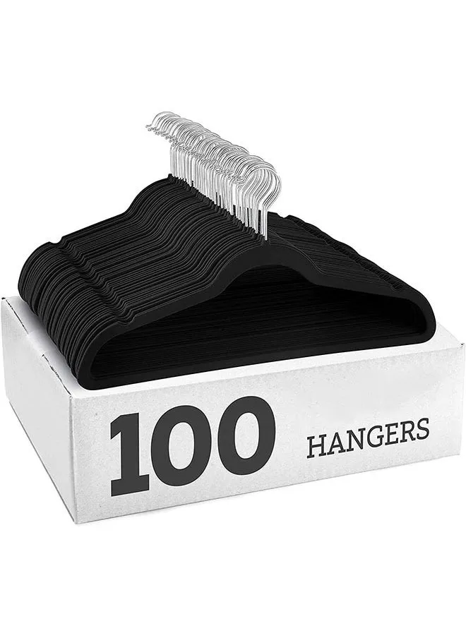 100 Pack Suit Hangers Plastic Coat Hangers Ultra Thin Space Saving Hook-1