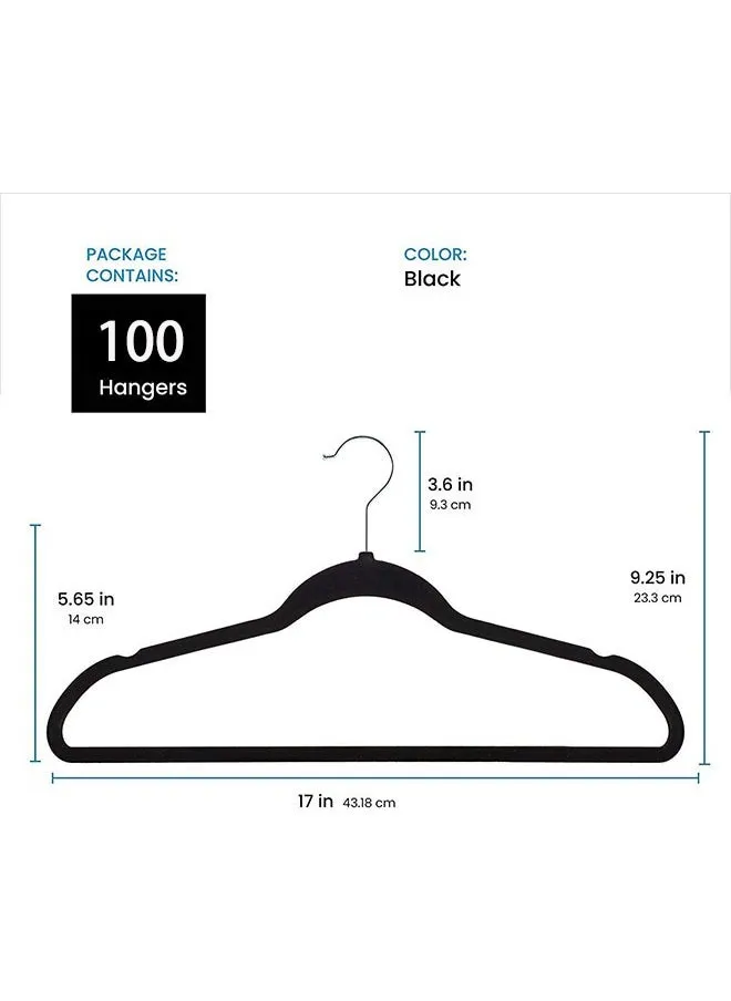 100 Pack Suit Hangers Plastic Coat Hangers Ultra Thin Space Saving Hook-2