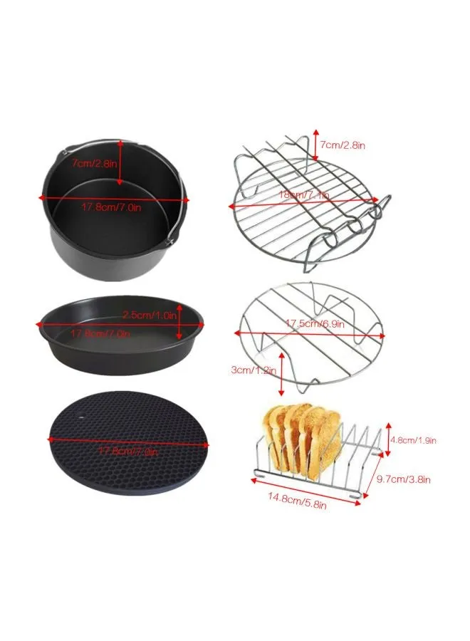 طقم ملحقات للمقلاة الهوائية مكون من 12 قطعة أسود/فضي 19x18.00x19.00Ø³Ù†ØªÙŠÙ…ØªØ±-2