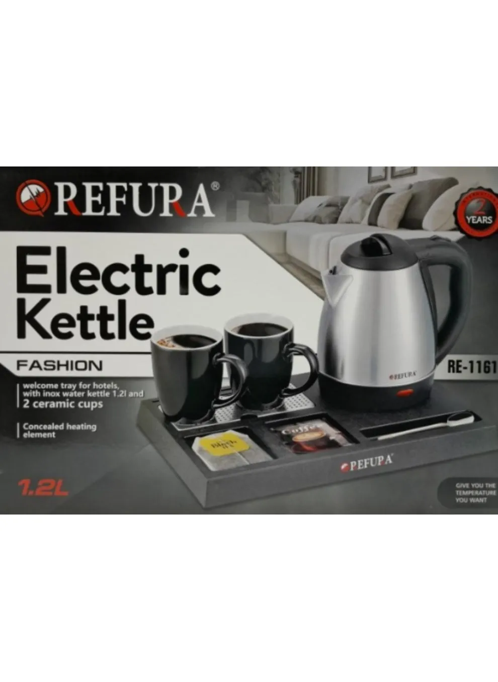 1500W Silver 1.2L Electric Hotel Kettle-1