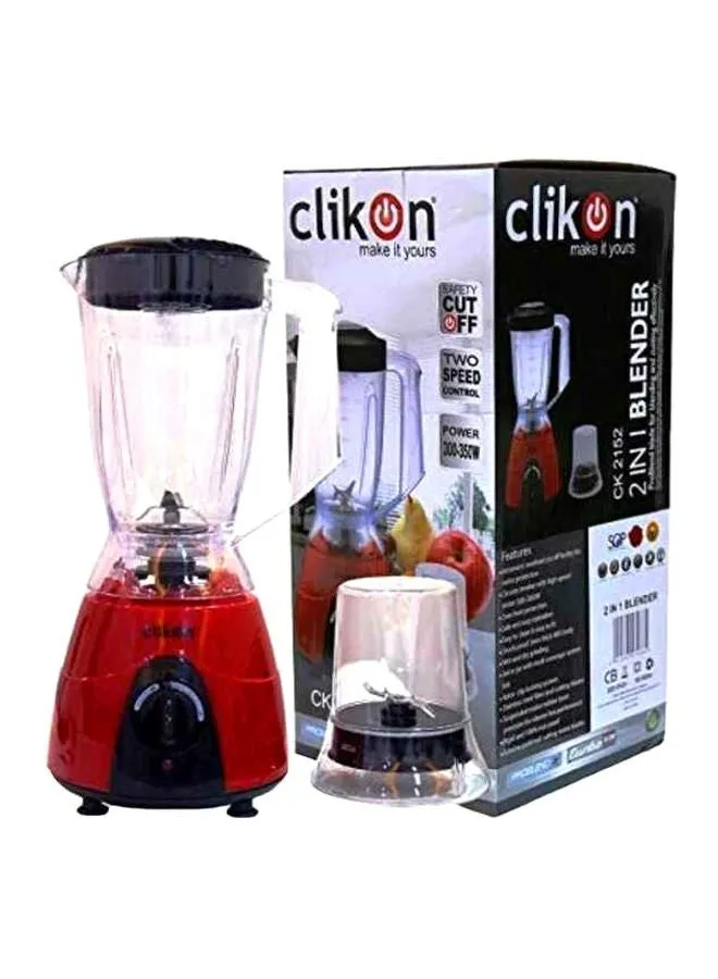 خلاط كهربائي 2 في 1 1.5 L 300.0 W CK 2152 
by Clikon أحمر/شفاف/أسود-1