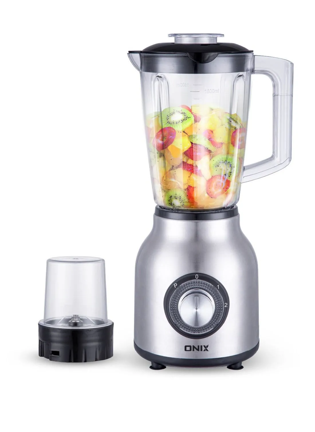 2 in 1 Powerful Blender 600W, 1.6L PC Unbreakable Jar, Powerful Copper Motor, 6 Pcs Stainless Steel Blade, Grey-1