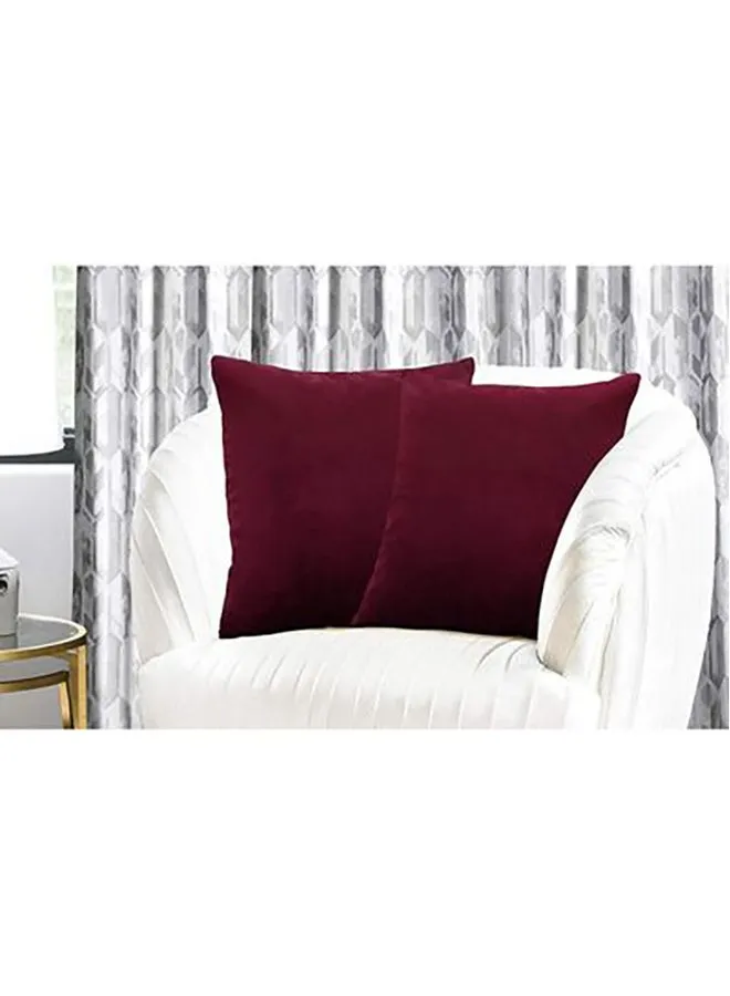 2-Piece Decorative Cushion Red 40x40cm-2