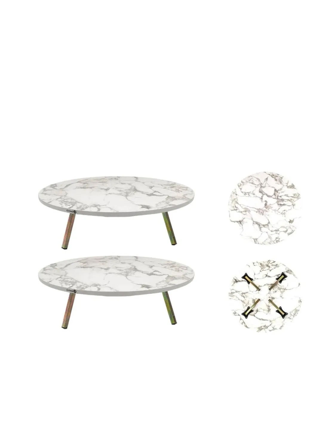 2-piece side service tables for an elegant and ideal home, suitable for serving in a 90cm round shape-1