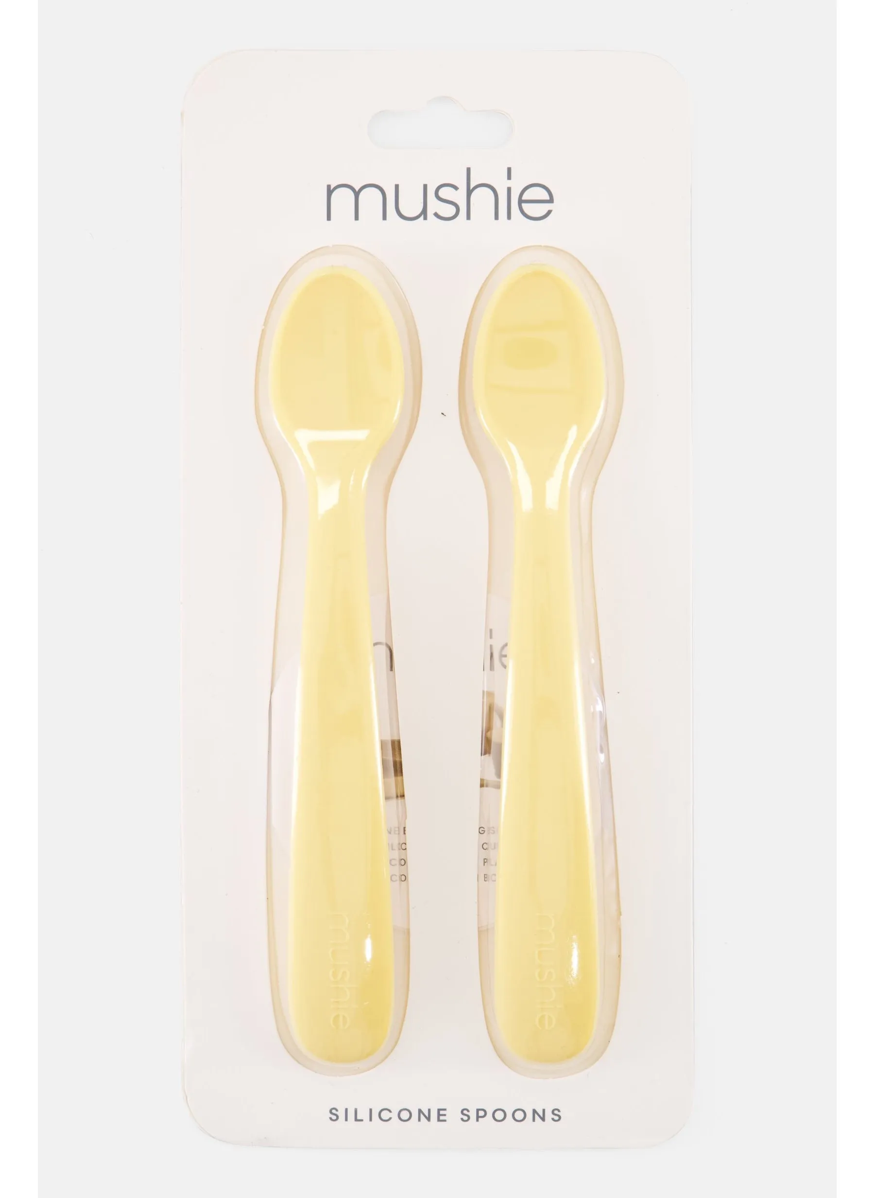 2 Piece Silicone Baby Spoons, Yellow-1