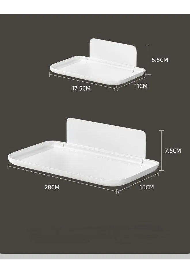 2 قطعة مجموعة أرفف عائمة لاصقة ، رف صغير (30x12x1.6 سم) ، رف كبير (50x12x1.6 سم) ، منظم حائط حمام ، رف تخزين حائط للحمام ، مطبخ ، غرفة نوم ، أبيض-2
