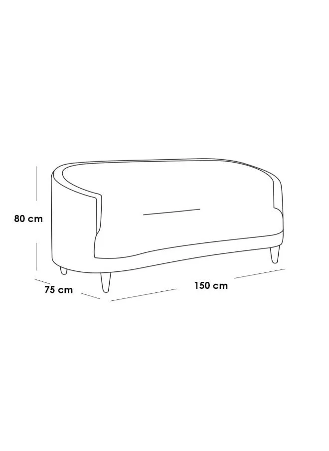 كنبة مقعدين بمقاس 150x75x80 سم - بيج-2