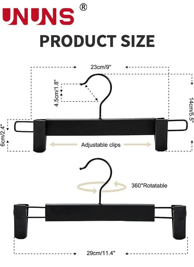20 قطعة من شماعات الملابس مع خطافات دوارة 360 درجة، مشابك قابلة للتعديل غير قابلة للانزلاق، شماعة بلاستيكية متينة وقوية للسراويل والتنانير والملابس-2