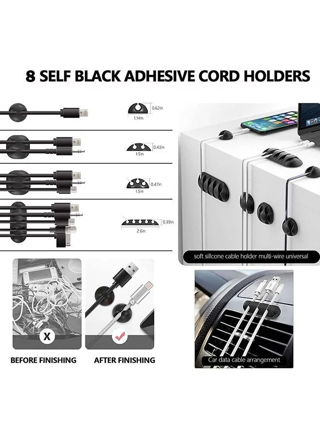 273 Pcs Cable Management Organizer Kit, Cable Organizer for Home and Office. Useful for Power Cord, Desktop Cable Clips Bundle, USB Cable, TV Cable, PC, Home Office Cord Holder for Desk etc-2