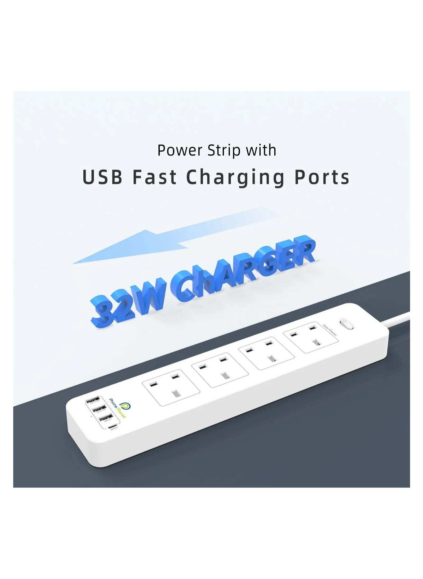 توصيلة 3 م 4 مقابس و3 USB لتشغيل الأجهزة الكهربائية بكل سهولة احصل على توصيل كهربائي موثوق-2