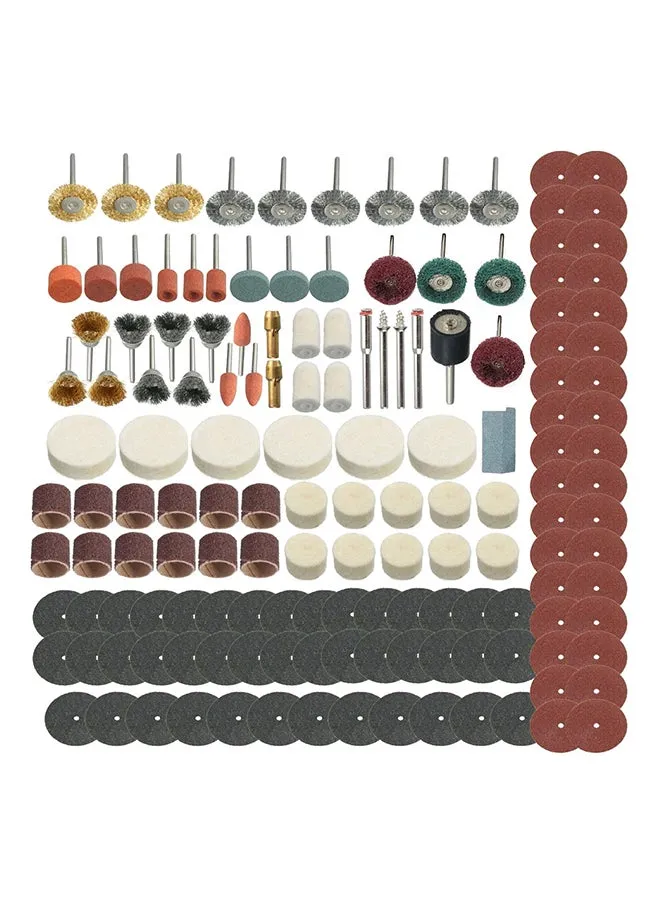 طقم أدوات دوارة للتلميع والجلخ والصقل مكون من 347 قطعة متعدد الألوان 16 x 16 x 4سم-1