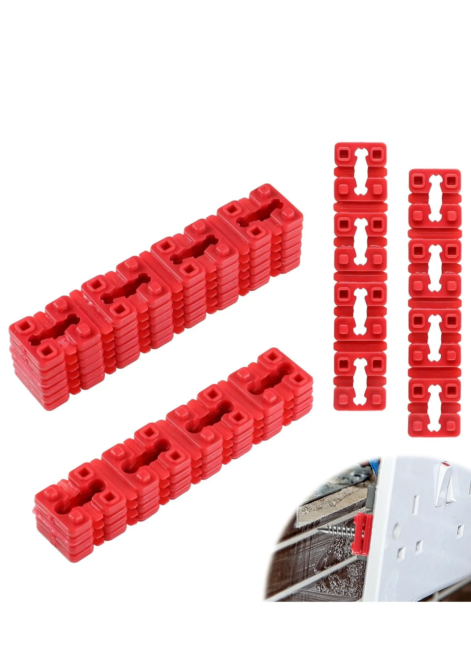 36Pcs Electrical Outlet Spacers, Red Outlet Spacers for Electrical Box Outlet Spacers Shims Switch Receptacle Spacers Socket Spacers for Electrical Box or Loose Outlet Plug Fix Plastic-1