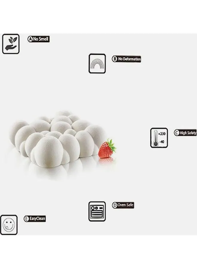 قالب لخبز الكيك من السيليكون ثلاثي الأبعاد على شكل غيوم أبيض 20.5 x 20.5 x 4.5سم-2