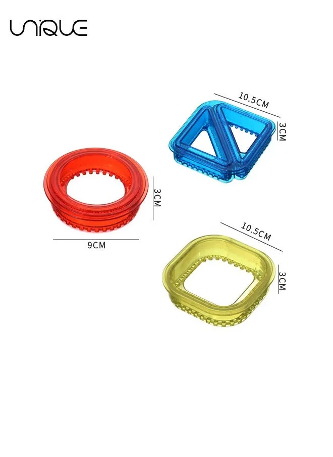 3 قطع ساندويتش القاطع والسدادة - صانع ساندويتش - قص وختم - عظيم لصندوق الغداء وصندوق بينتو - غداء أطفال للبنين والبنات - دائرة ، مربع ، مثلثات-2
