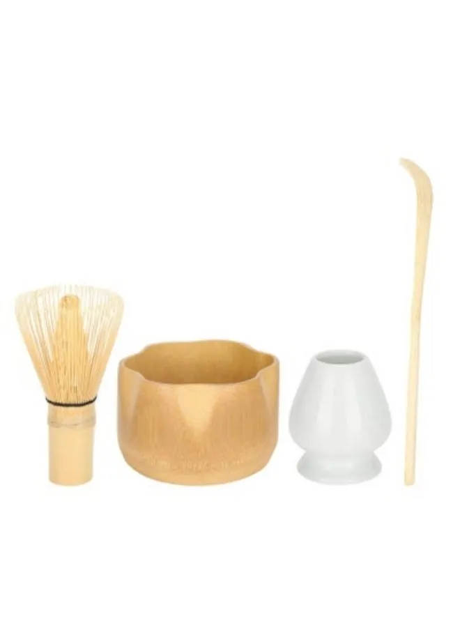 4 in 1 Exquisite Traditional Japanese Matcha Tea Set Bamboo Matcha Whisk Ceramic Holder Scoop and Bowl for Handmade-1