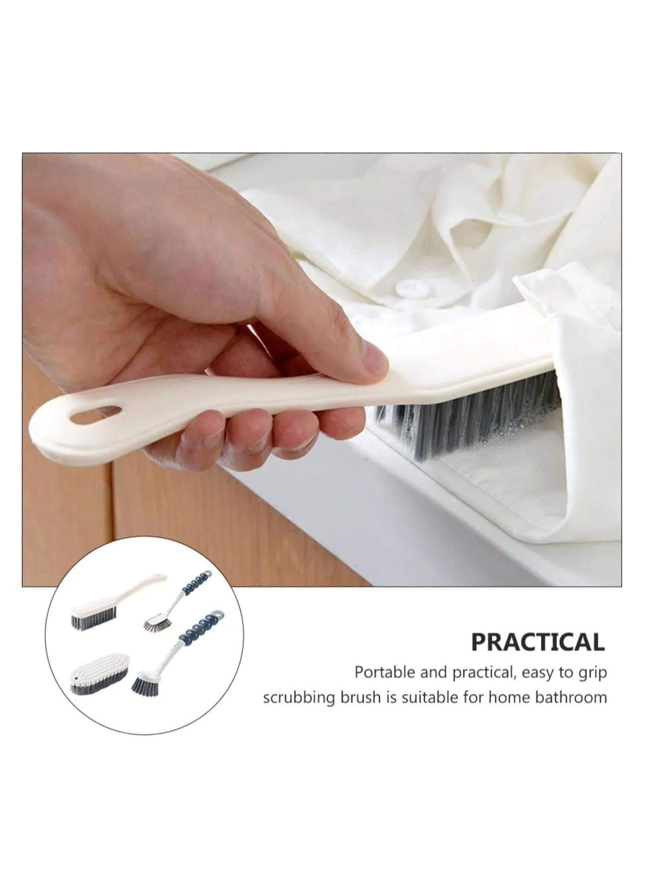 4 Pack Cleaning Brush Set, Kitchen Cleaning Brush with Handle, Multipurpose Cleaning Brush for Shoe, Bathroom, Tub, Tile-2