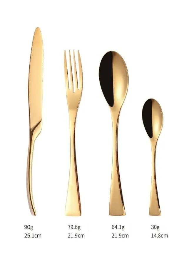 4 Piece Cutlery Set Gold 16.5cm-2