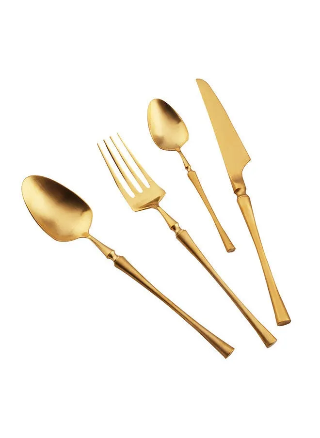 4-Piece Stainless Steel Cutlery Set Gold 25x16x3.5centimeter-1