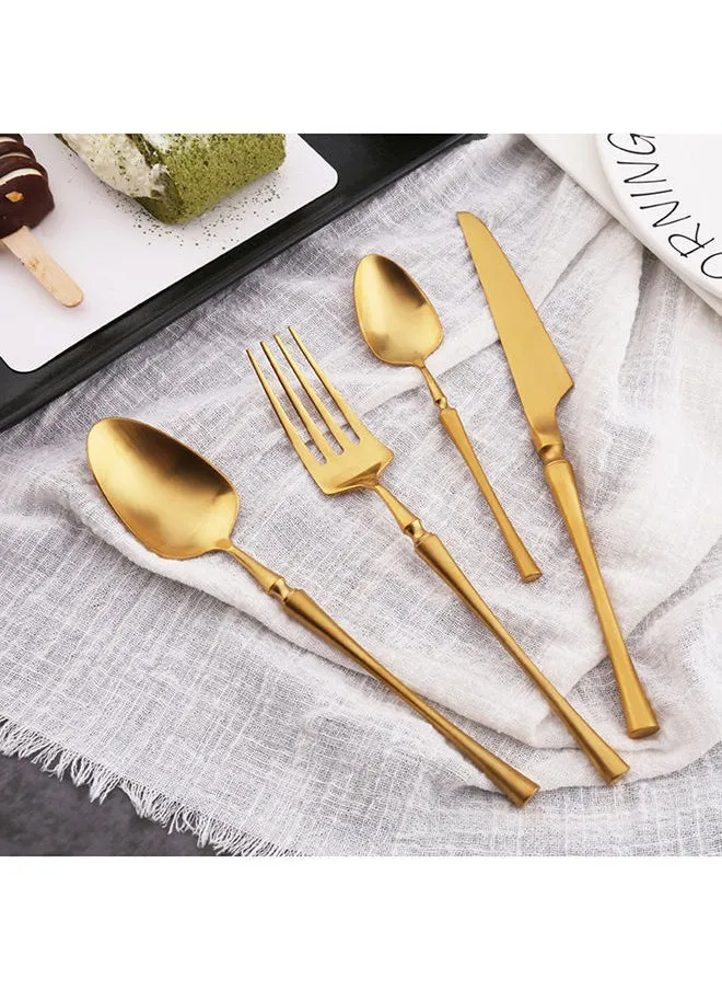 4-Piece Stainless Steel Cutlery Set Gold 25x16x3.5centimeter-2