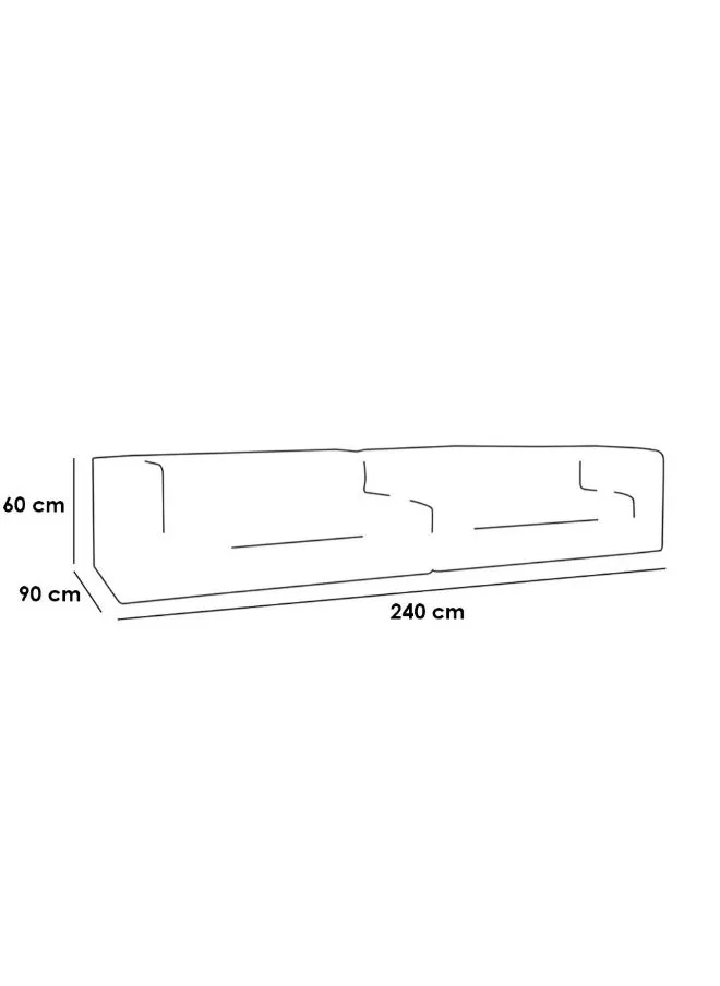 كنبة 4 مقاعد بمقاس 240x90x60 سم - رمادي-2