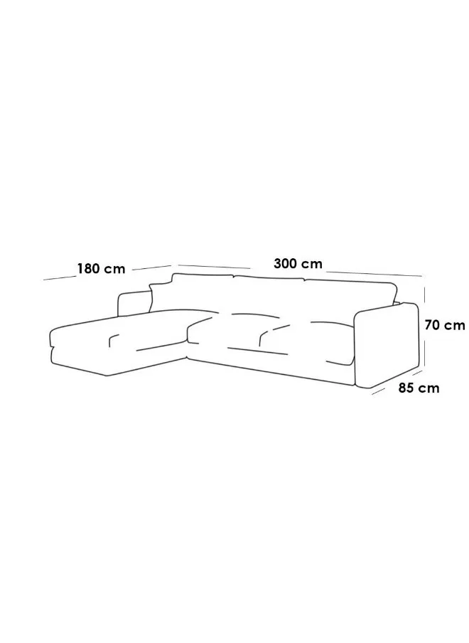 كنبة 5 مقاعدبمقاس 85x180x300x70 سم من الكتان - رمادي-2