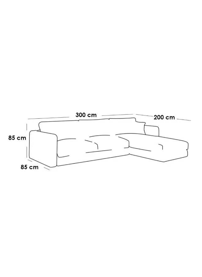 كنبة 5 مقاعدبمقاس 85x200x300x85 سم من الكتان - أزرق-2