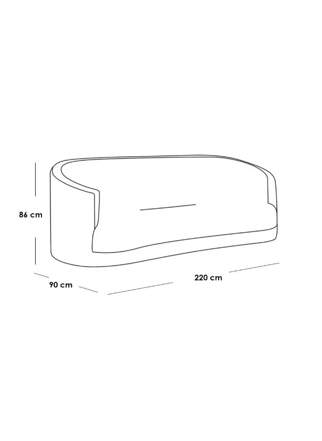 طقم غرفة المعيشة 5 مقاعد من 2 قطع - 220x90x86 سم  بيج وبني-2