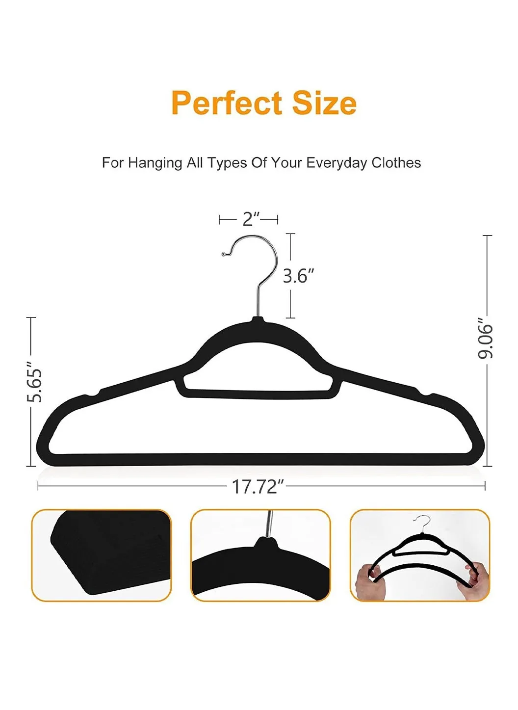 50 Pack Velvet Closet Clothes Hanger Non-Slip Ultra Thin Space Saving Clothes Hangers Strong Durable Clothe Hanger for Coat ,Jacket,Suit,Shirt,Pants and Dress-2