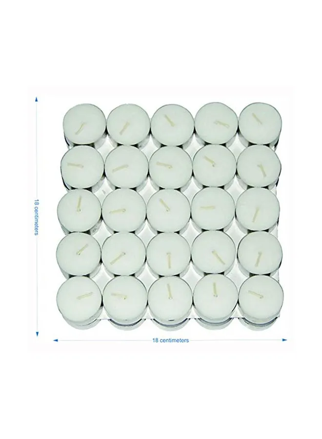 طقم شموع صغيرة فاخرة بدون دخان مكون من 50 قطعة أبيض 18x18بوصة-2