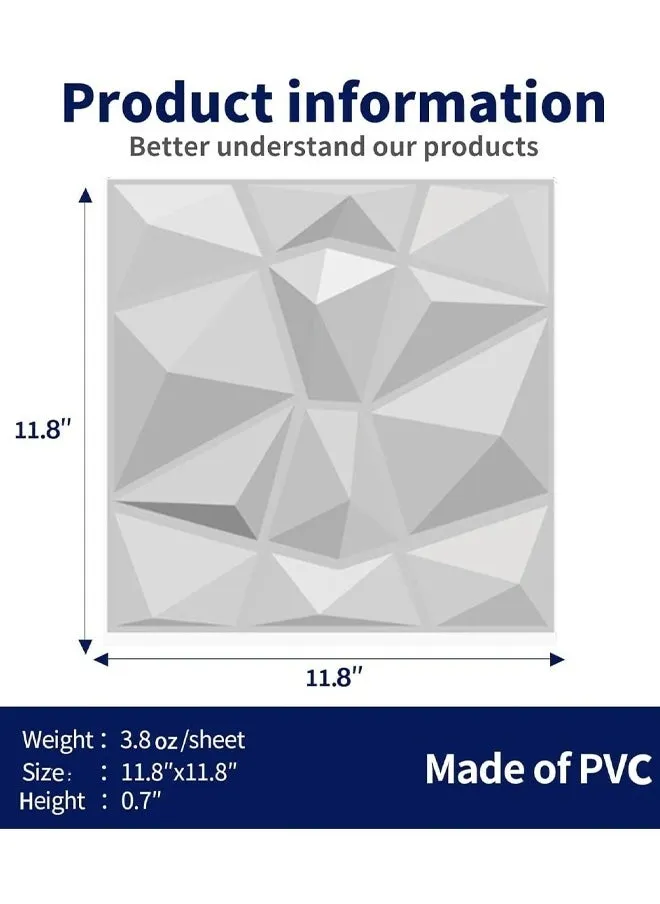 6 / 12Piece 3D لوحات الحائط ، 3D الملمس PVC ورق الجدران ، الماس تصميم ديكور غطاء الحائط ، كل 30x30cm ، لغرفة المعيشة اللوبي غرفة نوم ديكور الحائط-2