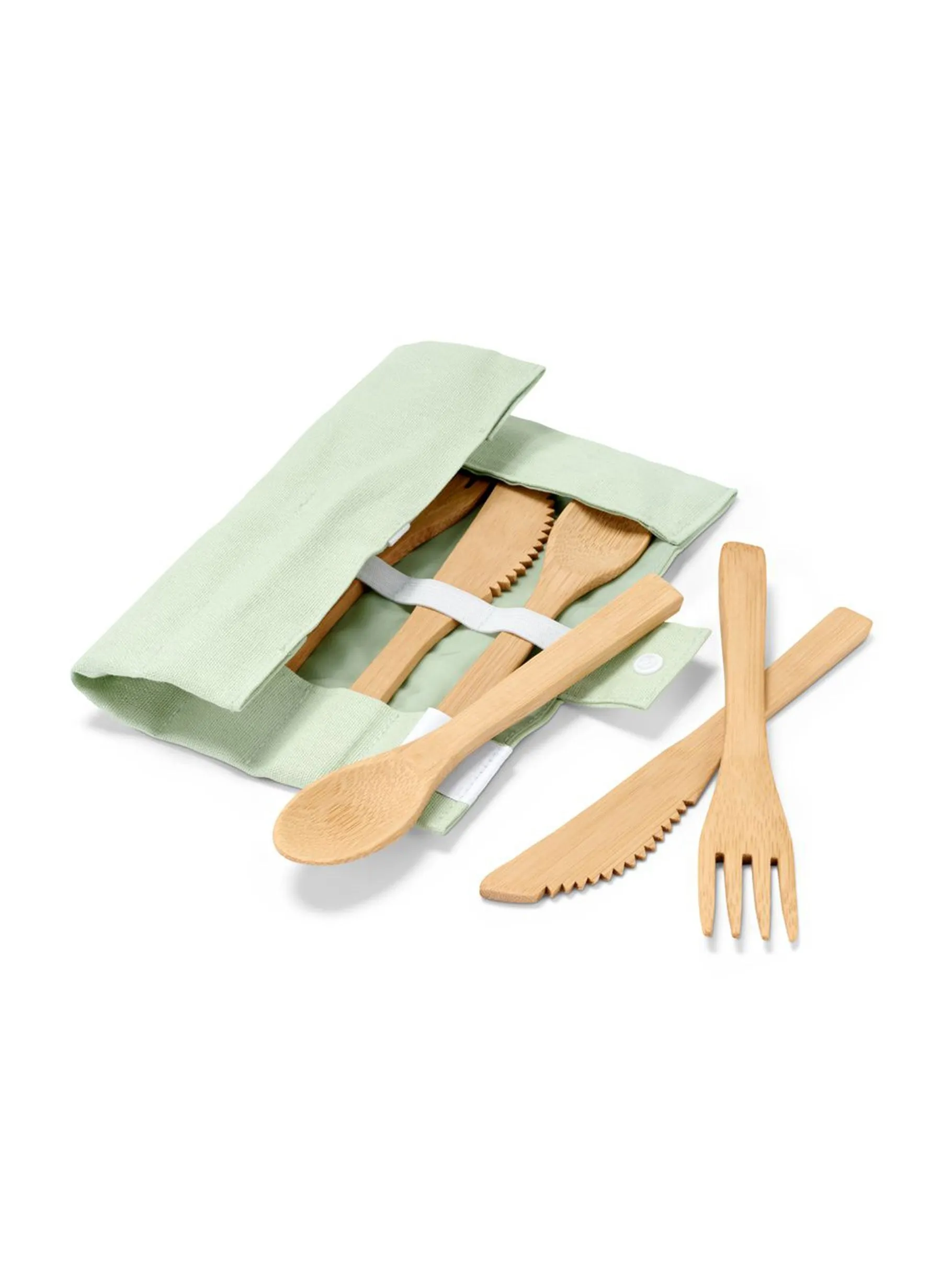 6 Pieces Picnic Cutlery Set, Tan-2