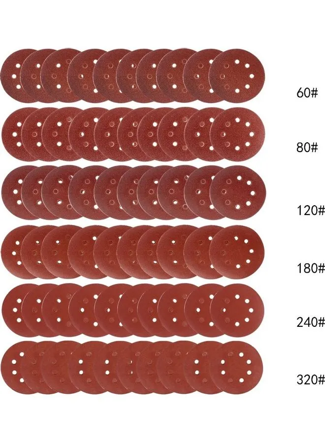 ورق صنفرة ب8 فتحات للصنفرة من 60 قطعة بني-2