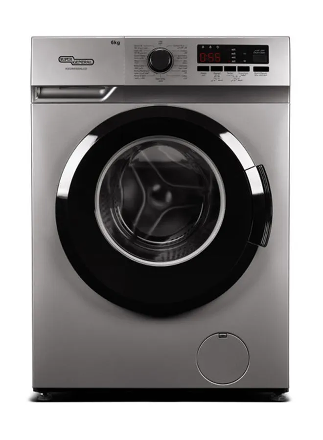 6kg Front Loading Washing Machine With 1200rpm, High Energy Efficiency, LED Digital Display & Chrome Door, Quick Wash, Auto Balancing Control, Silent Operation, Stainless Steel Drum, KSGW6500NLED Silver-1