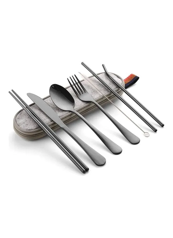 8-Piece Reusable Cutlery Set Black-1