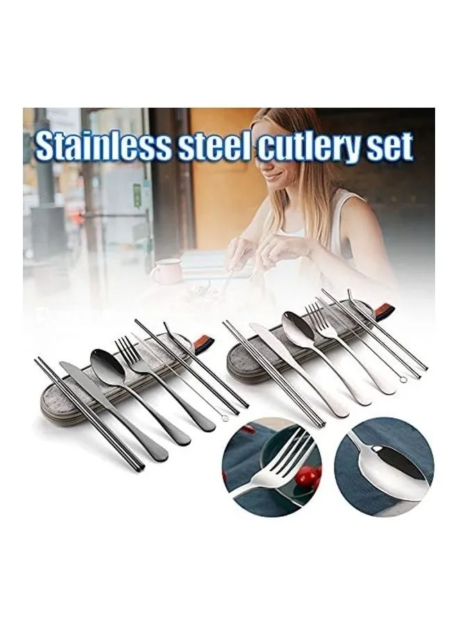 8-Piece Reusable Cutlery Set Black-2