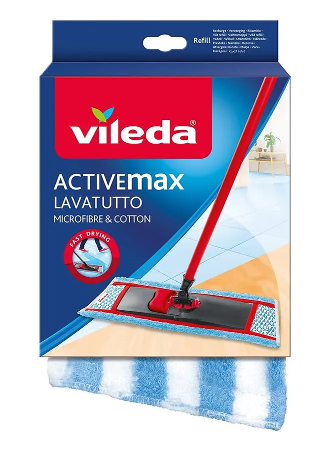 ممسحة مسطحة من ActiveMax Lavatutto Micro & Cotton، على شكل شبه منحرف، مقبض تلسكوبي، أحمر عالي الامتصاص أحمر-1