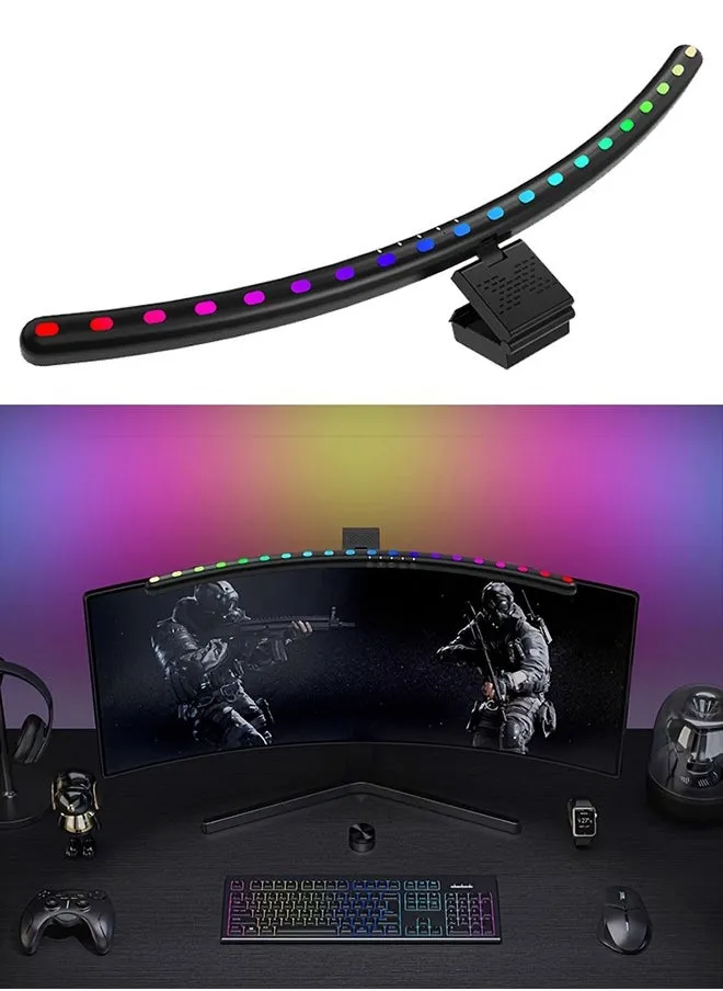 مصباح شاشة LED USB RGB قابل للتعديل مع إضاءة خلفية RGB 60 سم لأكثر من 24 بوصة لغرفة الألعاب المنحنية-1