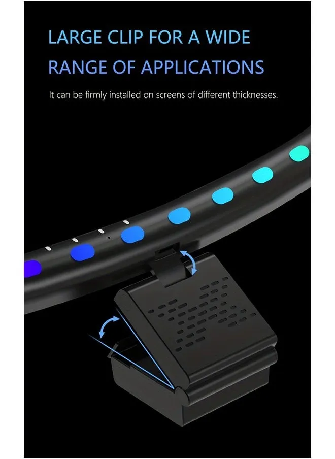 مصباح شاشة LED USB RGB قابل للتعديل مع إضاءة خلفية RGB 60 سم لأكثر من 24 بوصة لغرفة الألعاب المنحنية-2