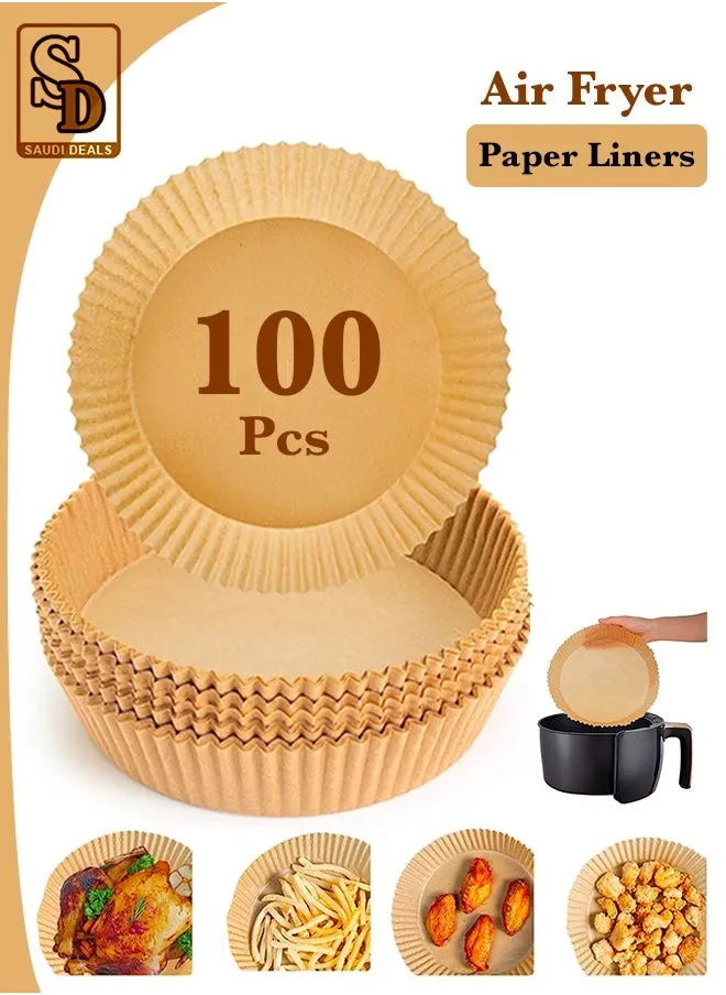 Air Fryer Paper Liners, Disposable Parchment Sheets for Ovens, Air Fryers and Serving Food and Baking, Pack of 100-1