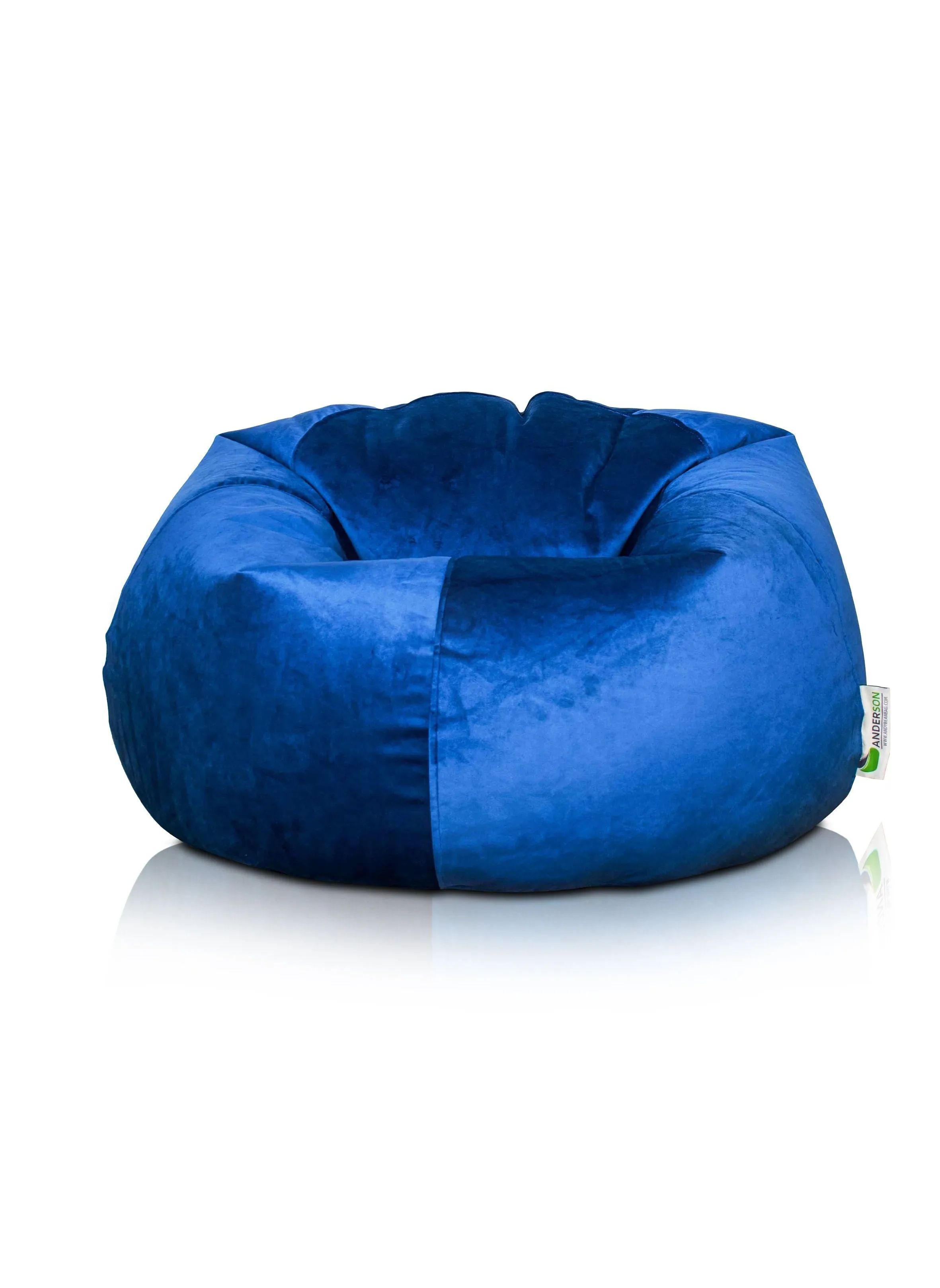 كرسي beanbag فخم وناعم للغاية أندرسون بملء الفول Highly Comfortable مناسب للأطفال والبالغين لون أزرق داكن-1