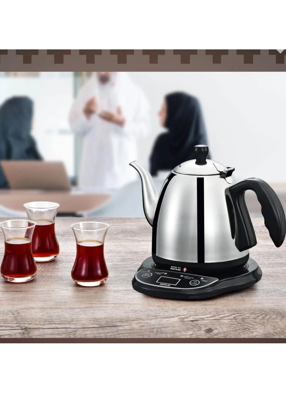 ماكينة صنع الشاي والقهوة العربية 1.0 L 600.0 W GA-C9863 أسود فضي-1