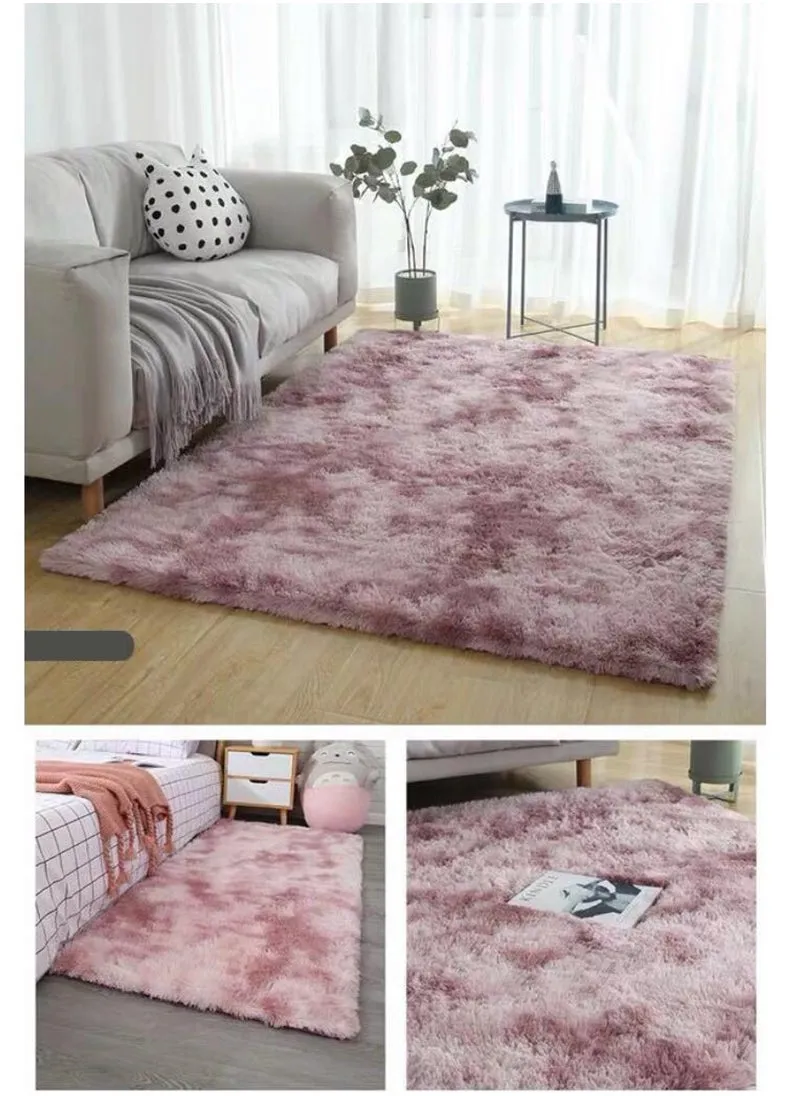 Area Rug Fluffy Rugs Floor Mat Modern Luxury Rectangle Carpet Ultra Soft Comfy For Bedside Bedroom Living Room Kid Room Home Hotel Office Grey 140*200CM-2