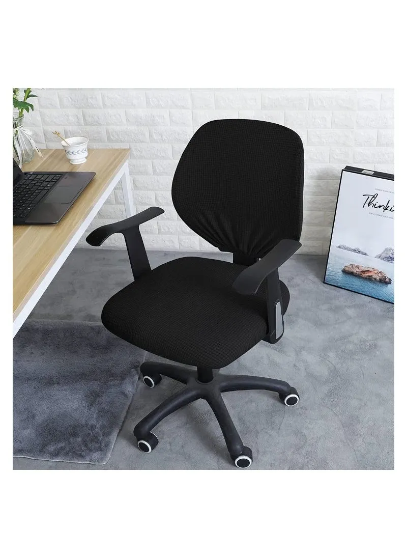 Chair Cover, 1Pair Stretch Jacquard Office Computer Chair Seat Covers, Removable Washable Anti-dust Desk Chair Seat Cushion Protectors for Office Computer Chairs (Not chair Include)-2