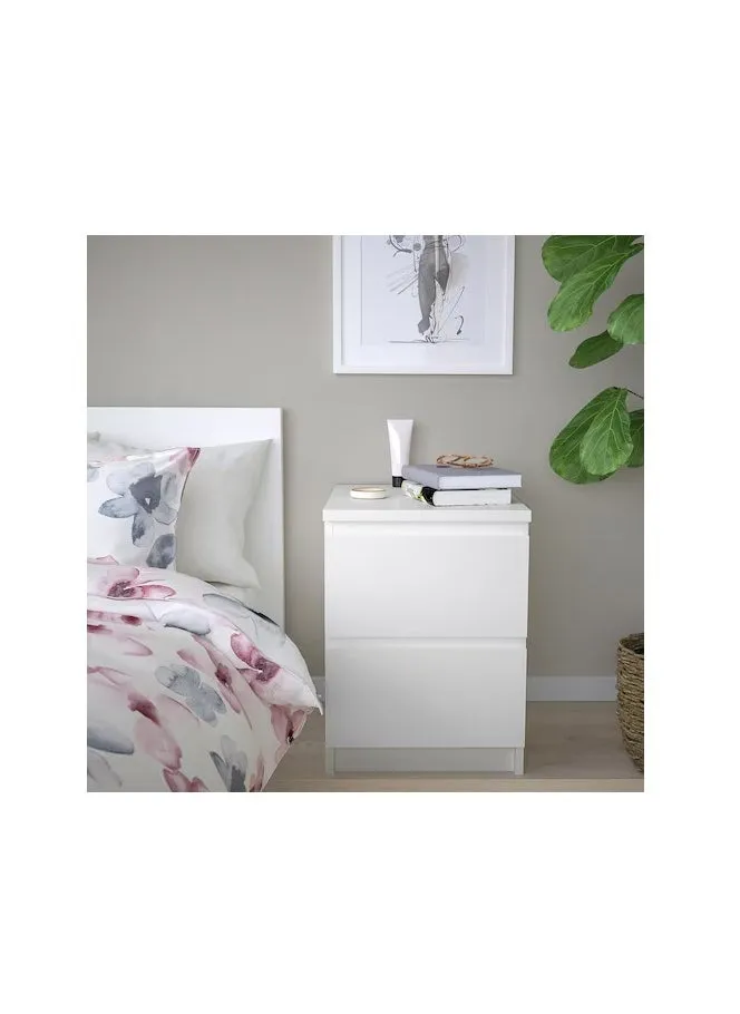 Chest Of 2 Drawers White 40X55 Cm-1