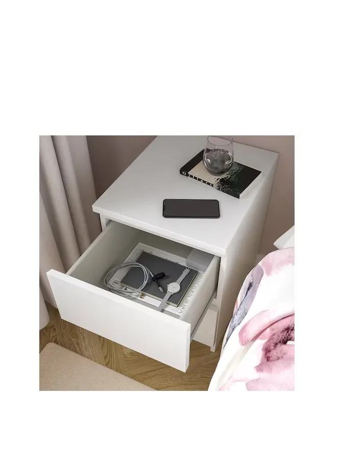 Chest Of 2 Drawers White 40X55 Cm-2