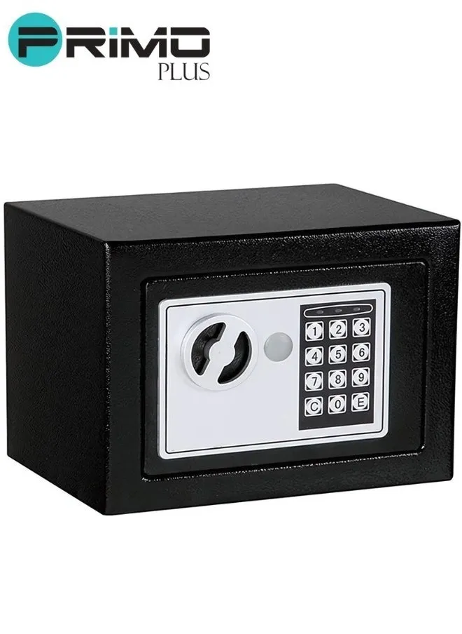 Compact Electronic Safe with Dual Locking System - Secure Storage for Money, Jewelry, Documents, and Valuables - Fireproof Security Box for Home, Office, or Hotel (Black)-1