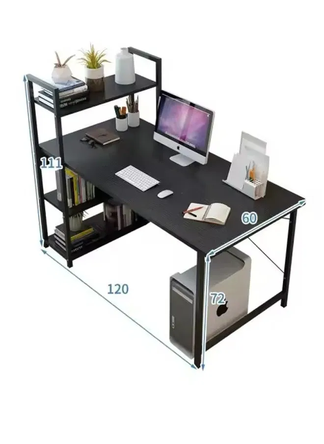 مكتب كمبيوتر 120 سم مع أرفف تخزين، طاولة كتابة للدراسة للمكتب المنزلي، طراز حديث وبسيط-2