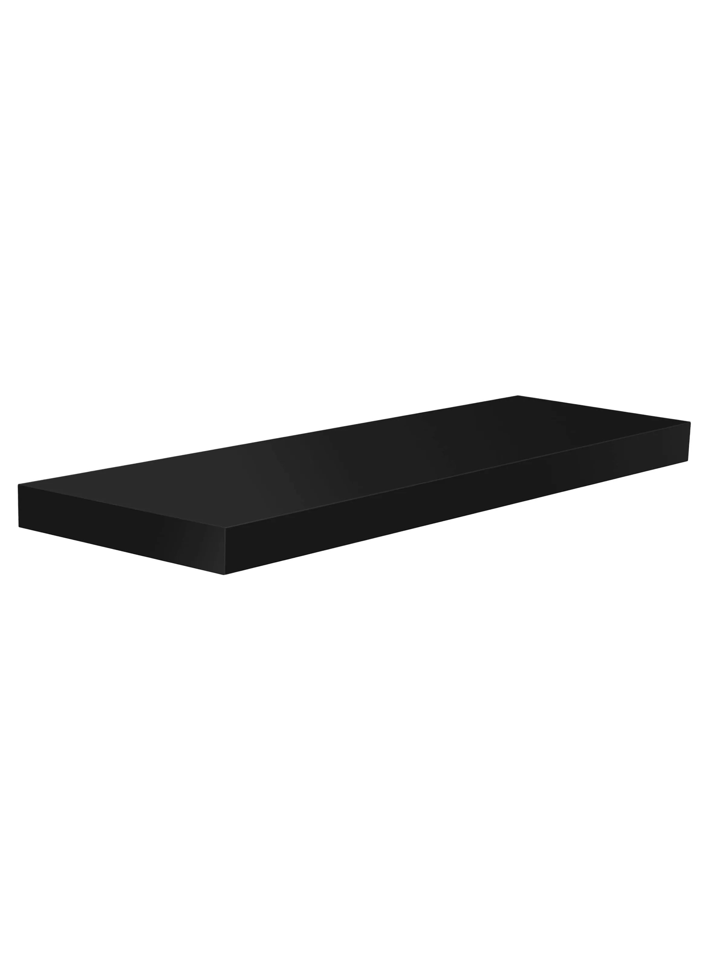 Decorative Floating Wall Mounted Shelves with Stylish Invisible Brackets, Modern Faux Wood Storage with Matte Finish for Bedroom, Living Room, Bathroom, Kitchen Décor, 1 Piece, 40x24x3.8 CM Black-1